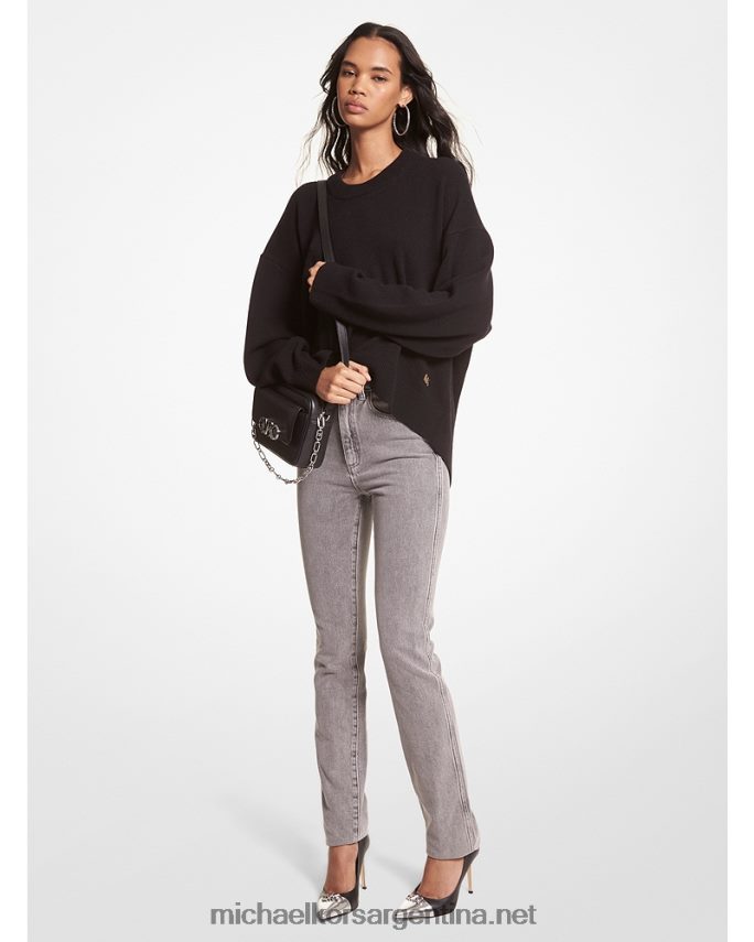 mujer negro suéter de mezcla de lana y cachemir Michael Kors T46HB0429