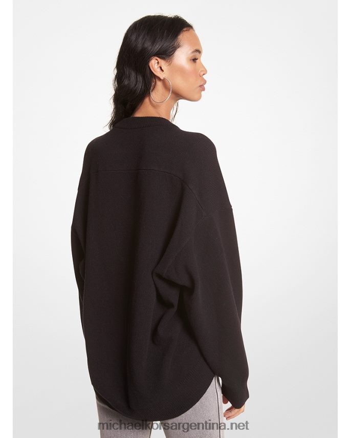 mujer negro suéter de mezcla de lana y cachemir Michael Kors T46HB0429