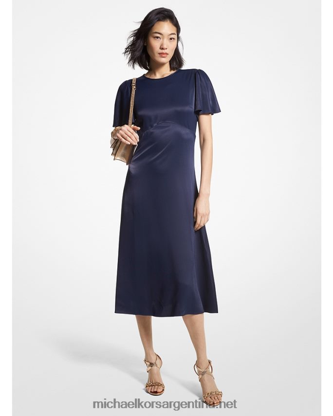 mujer azul medianoche vestido charmeuse Michael Kors T46HB049