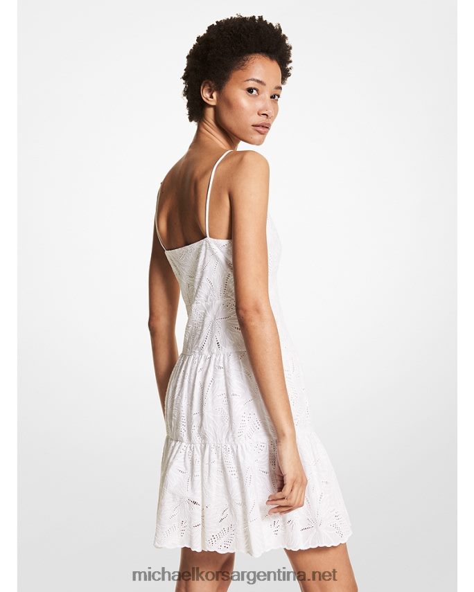 mujer blanco vestido camisero con ojales en las palmas Michael Kors T46HB0159