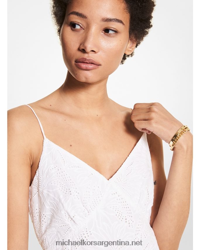 mujer blanco vestido camisero con ojales en las palmas Michael Kors T46HB0159