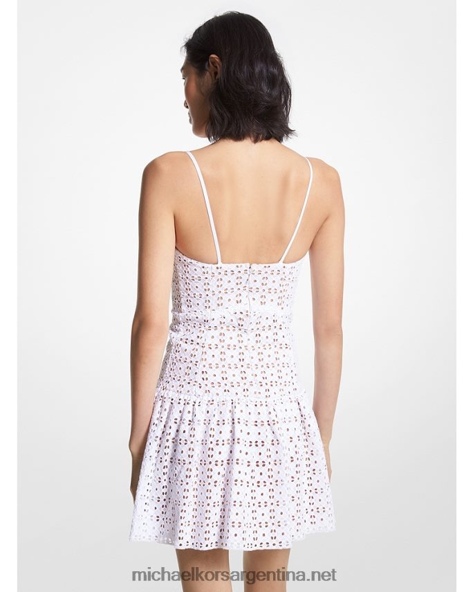 mujer blanco vestido de algodón con ojales Michael Kors T46HB029