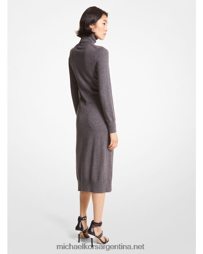 mujer brezo derby vestido de mezcla de lana con cuello alto Michael Kors T46HB0109