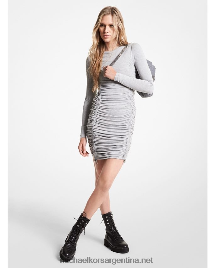 mujer brezo perla vestido fruncido de viscosa elástica Michael Kors T46HB0168