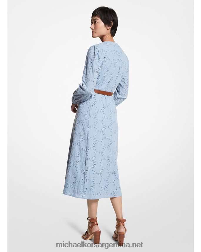 mujer cambray vestido midi con ojales de palma Michael Kors T46HB095