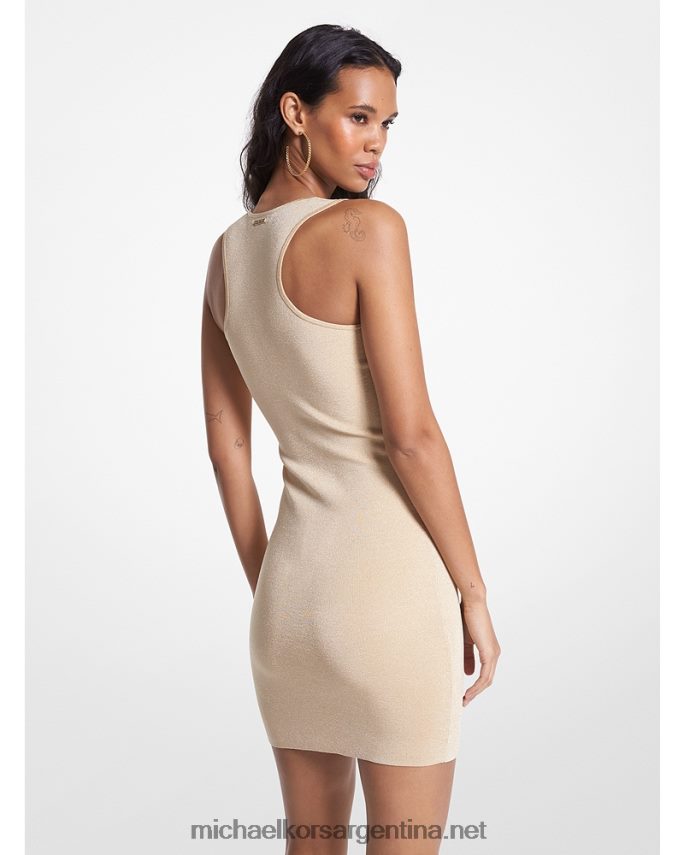 mujer caqui vestido de punto metalizado Michael Kors T46HB047