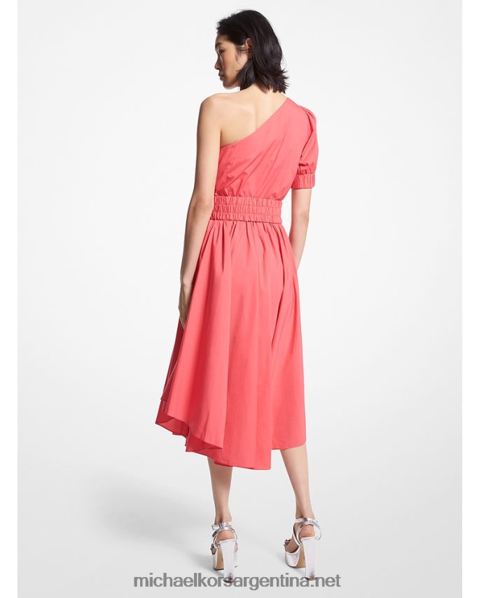 mujer geranio vestido de popelina de algodón elástico con un solo hombro Michael Kors T46HB0185