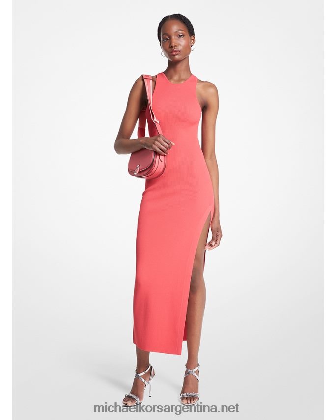 mujer geranio vestido de tirantes de canalé Michael Kors T46HB01