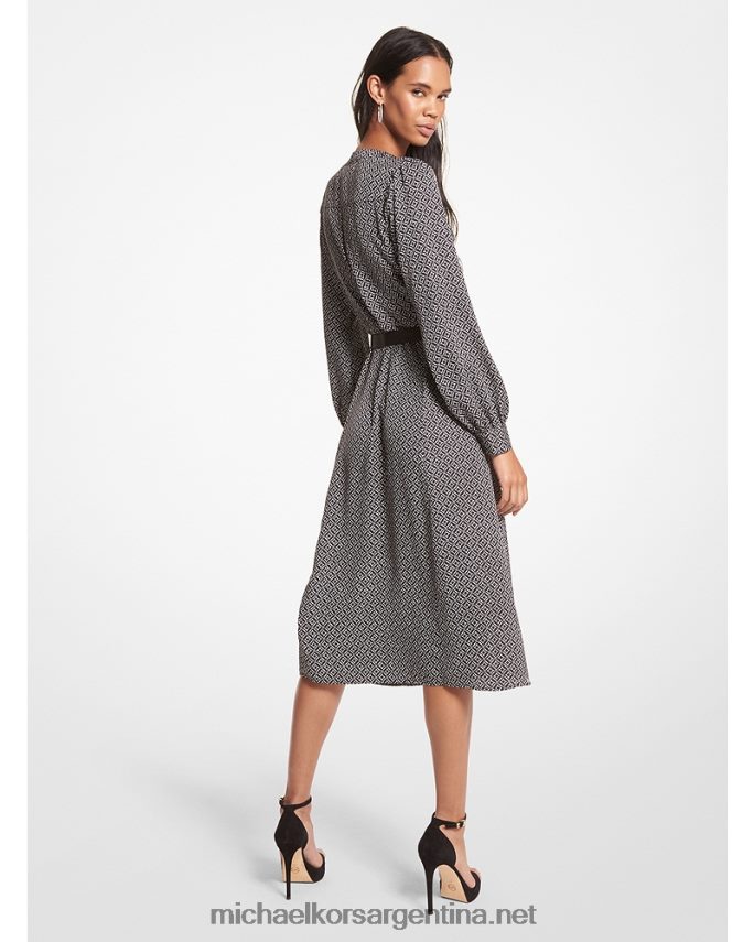 mujer hueso vestido camisero con logo en jacquard Michael Kors T46HB0139