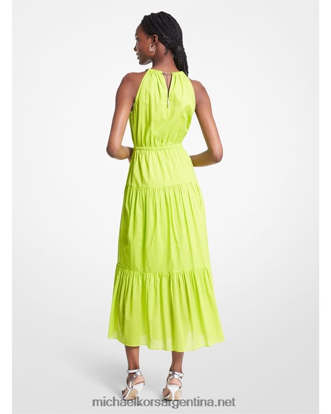 mujer limonada brt vestido midi de algodón con escote halter y cadena Michael Kors T46HB065