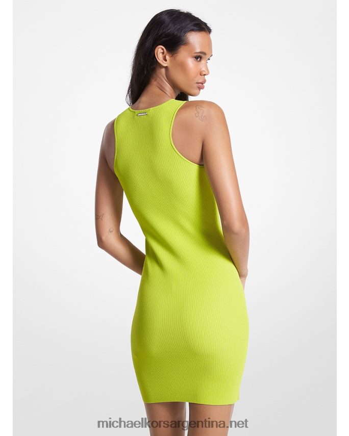 mujer limonada brt vestido sin mangas de punto de canalé con espalda nadadora Michael Kors T46HB061