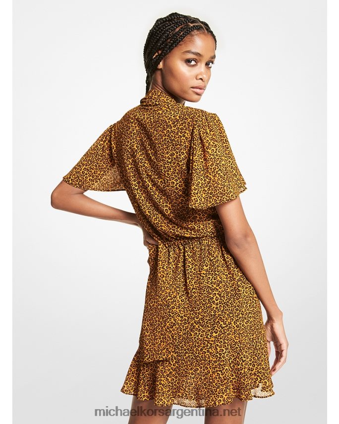 mujer maravilla vestido de georgette con estampado de leopardo Michael Kors T46HB0115