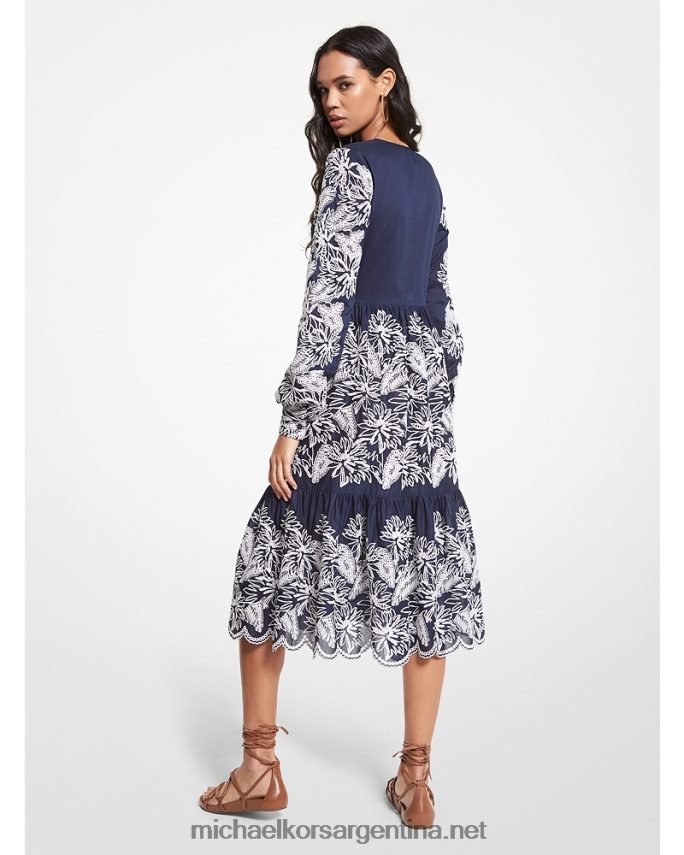 mujer mdntbl/blanco caftán de algodón con ojales de palma Michael Kors T46HB0161