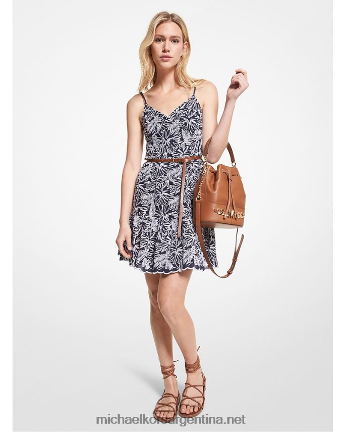 mujer mdntbl/blanco vestido camisero con ojales en las palmas Michael Kors T46HB0157