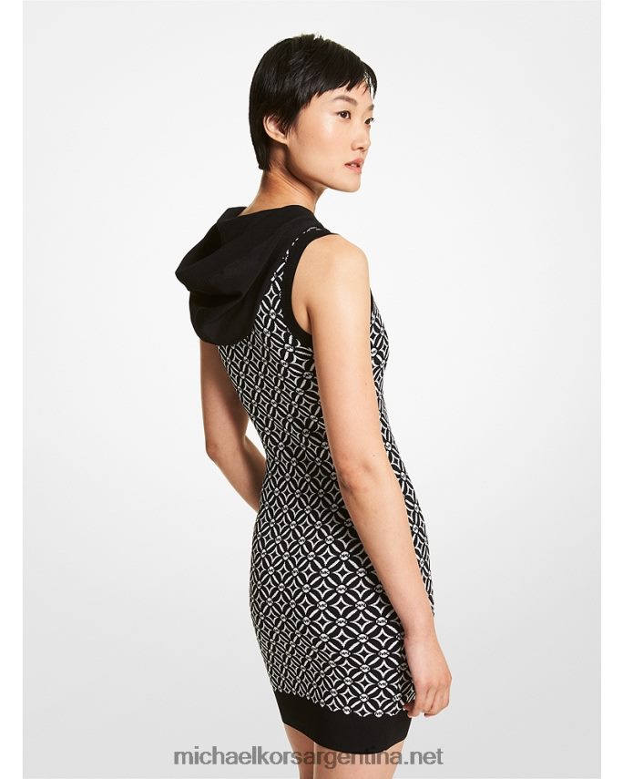 mujer negro/hueso vestido con capucha y logo en jacquard Michael Kors T46HB0124
