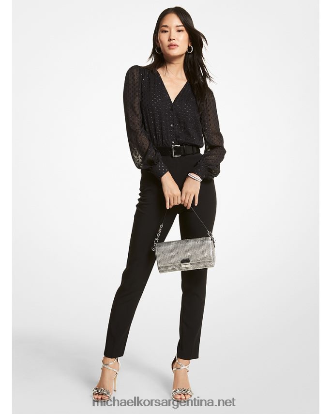 mujer negro mono de crepé y jacquard de lunares Michael Kors T46HB0635