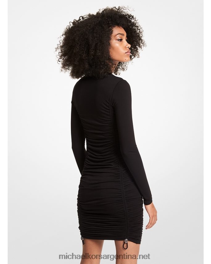 mujer negro vestido fruncido de viscosa elástica Michael Kors T46HB0170