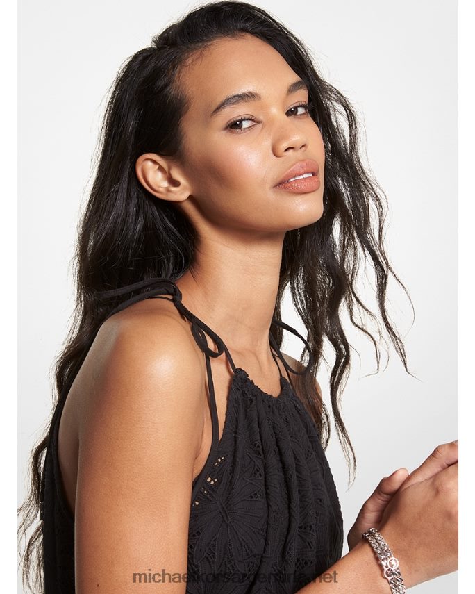 mujer negro vestido halter con ojales Michael Kors T46HB098