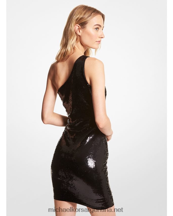 mujer negro vestido tejido con lentejuelas Michael Kors T46HB0119