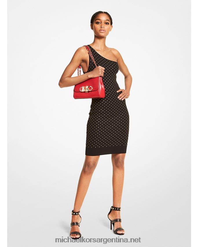 mujer oro negro vestido de mezcla de viscosa elástica con tachuelas Michael Kors T46HB0133