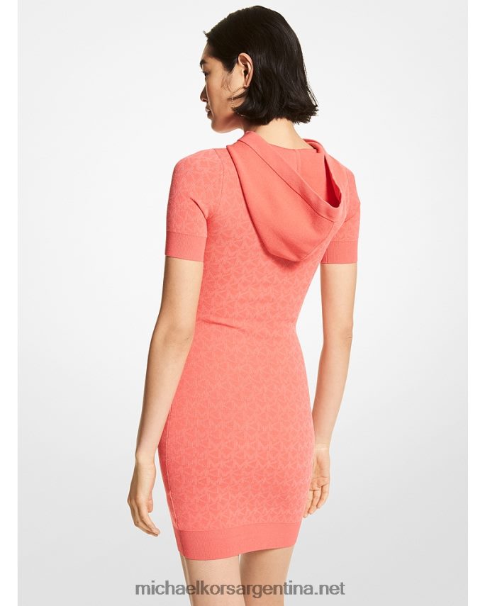 mujer sangría vestido con capucha y logo en jacquard Michael Kors T46HB0149