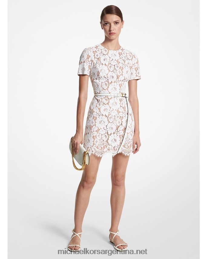 unisexo Blanco óptico vestido de encaje floral de mezcla de algodón de la colección Michael Kors T46HB03423