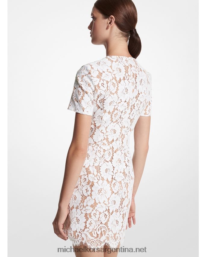unisexo Blanco óptico vestido de encaje floral de mezcla de algodón de la colección Michael Kors T46HB03423