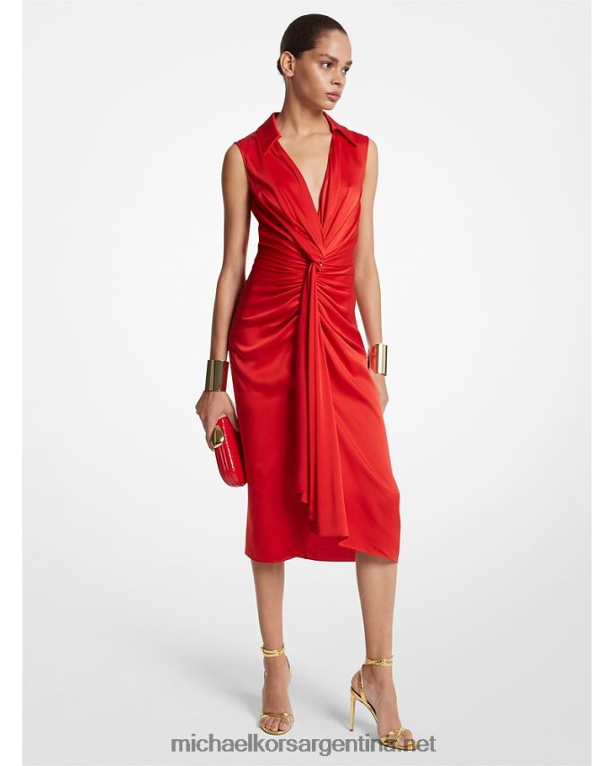 unisexo amapola vestido camisero sin mangas de satén charmeuse de la colección Michael Kors T46HB03479