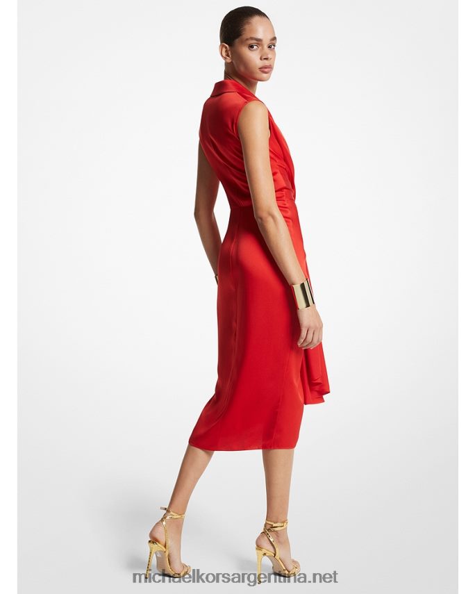 unisexo amapola vestido camisero sin mangas de satén charmeuse de la colección Michael Kors T46HB03479