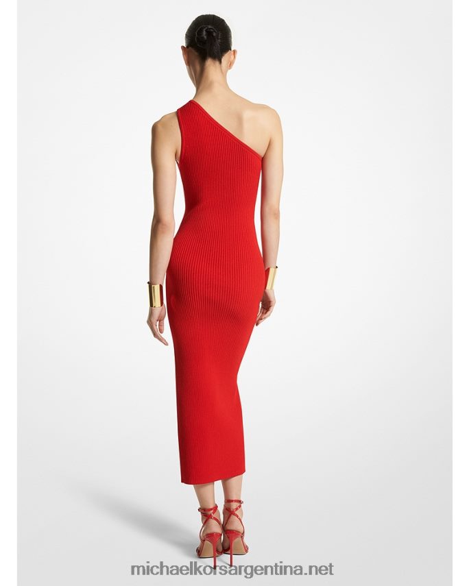 unisexo amapola vestido con abertura asimétrica en crepé de viscosa elástica de canalé collection Michael Kors T46HB03476