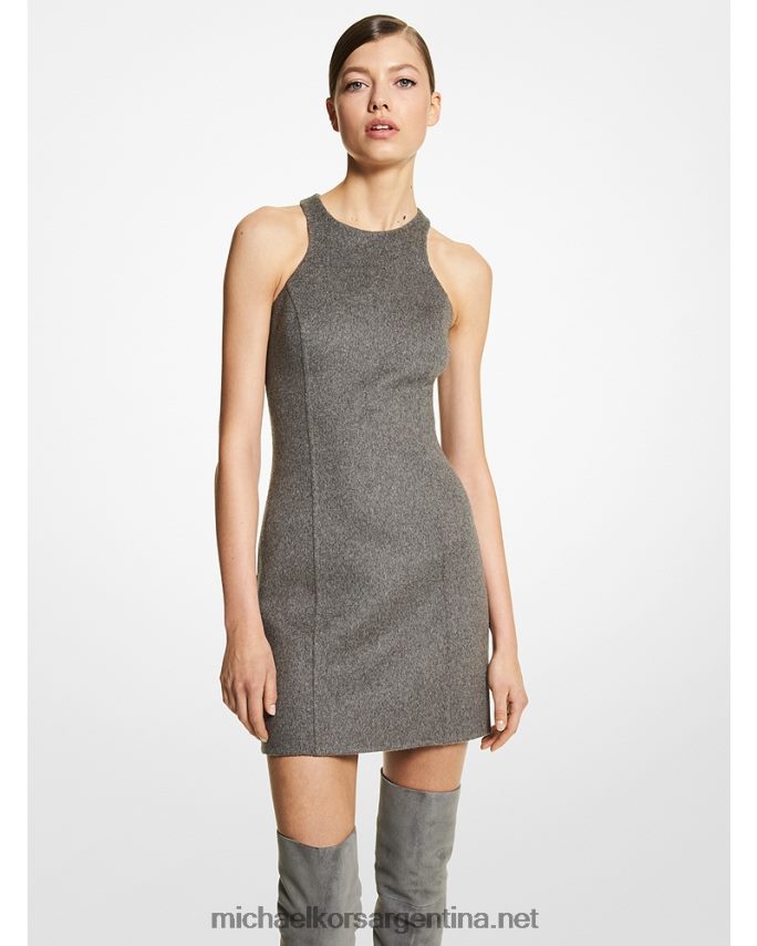 unisexo banquero gris vestido sin mangas de lana melange de doble cara de la colección Michael Kors T46HB03650