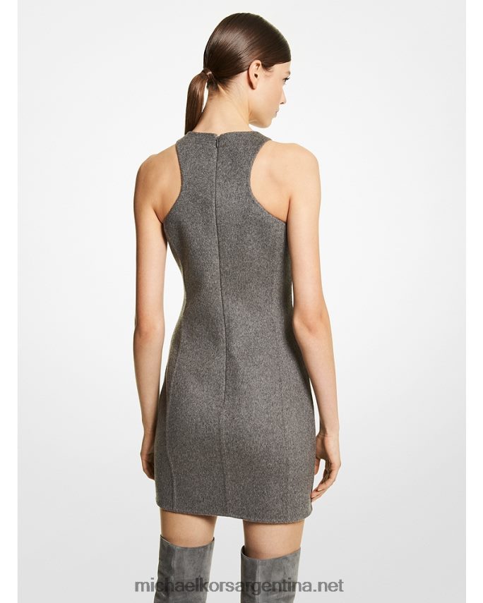 unisexo banquero gris vestido sin mangas de lana melange de doble cara de la colección Michael Kors T46HB03650