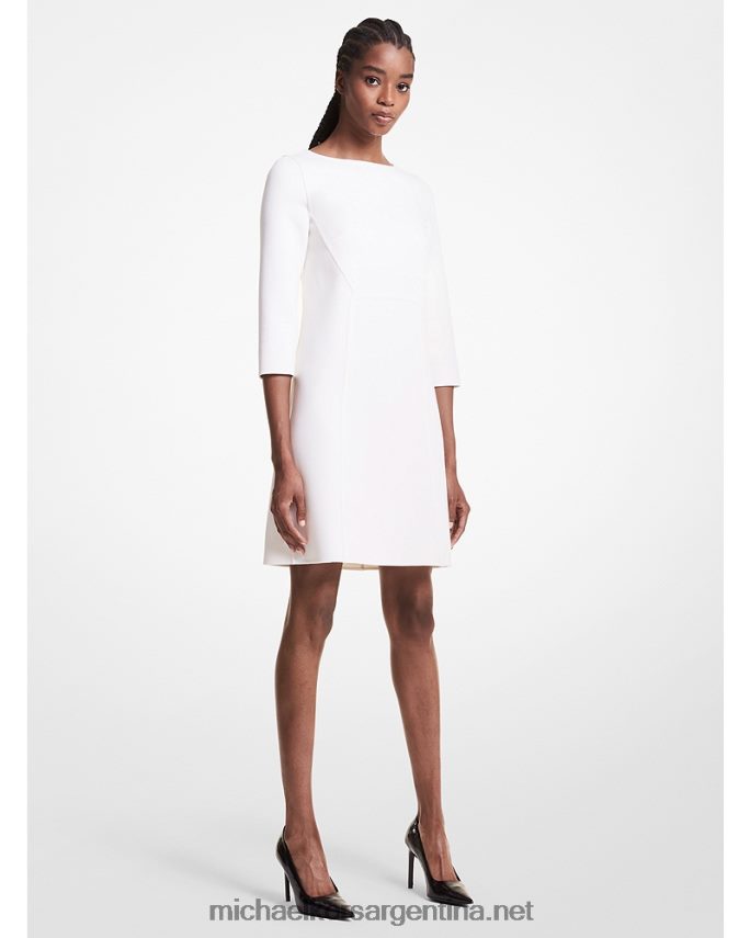 unisexo blanco vestido recto de crepé de lana stretch de collection Michael Kors T46HB03617