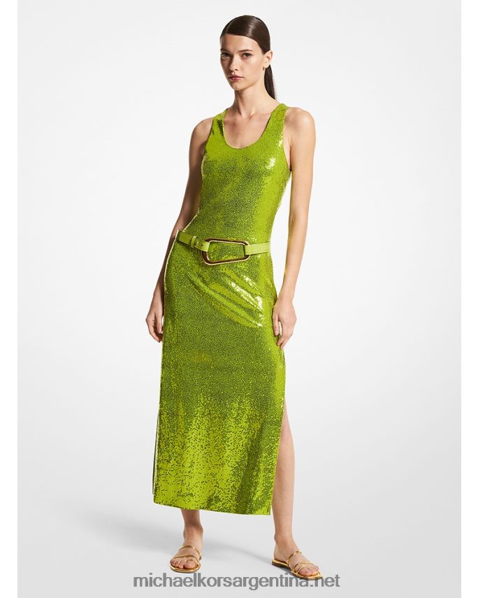 unisexo cal vestido sin mangas de crepé con lentejuelas de la colección Michael Kors T46HB03521