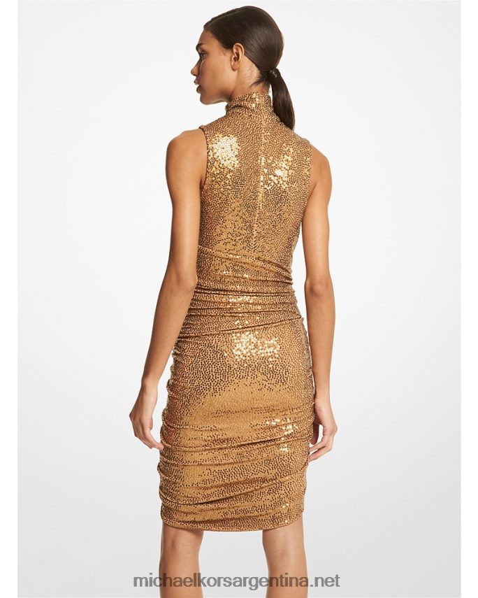 unisexo camello colección vestido elíptico de punto de lentejuelas bordado a mano Michael Kors T46HB03632