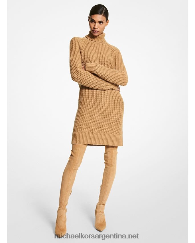 unisexo camello vestido de cuello alto de cachemira de la colección Michael Kors T46HB03642