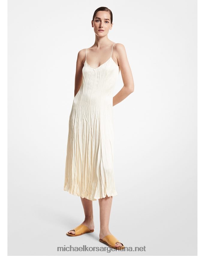 unisexo crudo vestido lencero de charmeuse de satén aplastado de la colección Michael Kors T46HB03752