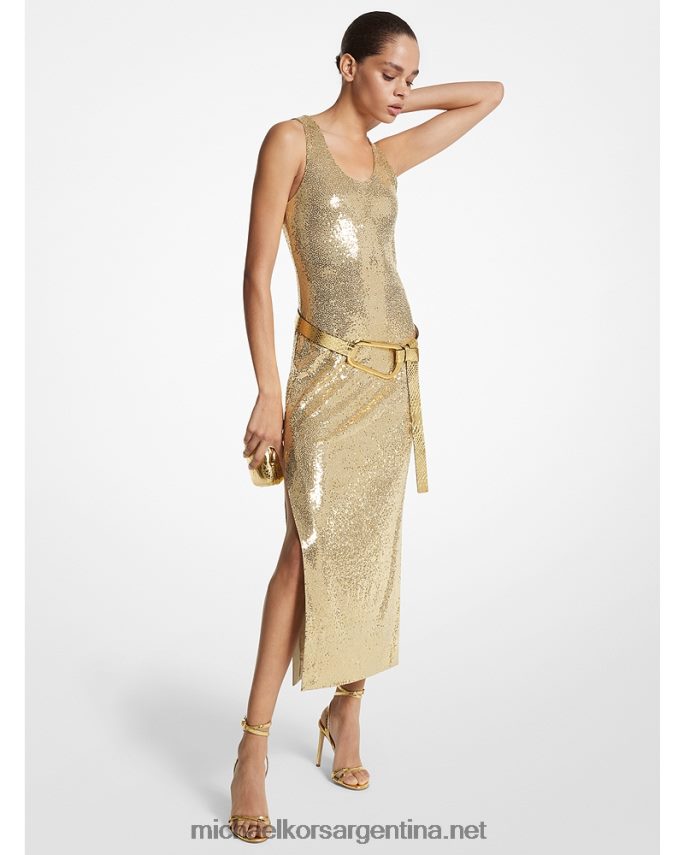 unisexo duna vestido sin mangas de jersey elástico con lentejuelas Michael Kors T46HB03450