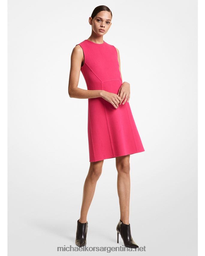 unisexo fucsia vestido recto de crepé de lana stretch de collection Michael Kors T46HB03638