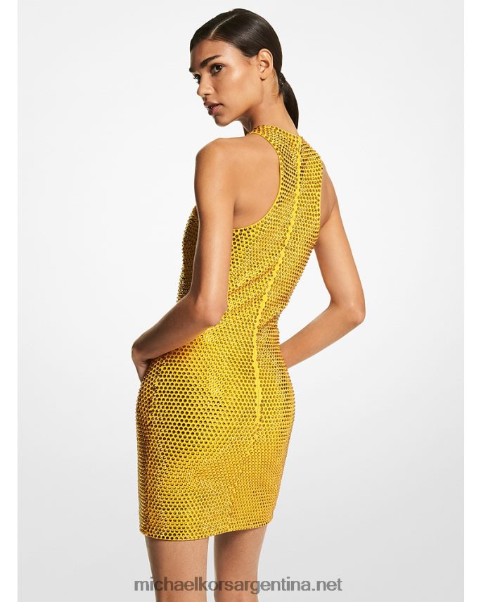 unisexo maravilla vestido corto de jersey de crepé con adornos de cristales Michael Kors T46HB03636