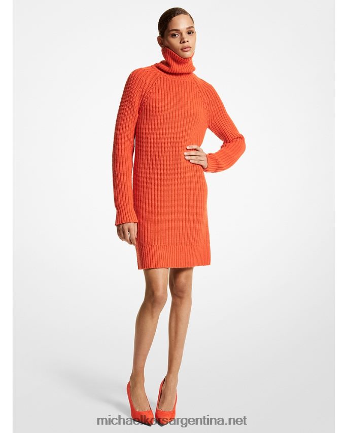 unisexo naranja vestido de cuello alto de cachemira de la colección Michael Kors T46HB03641