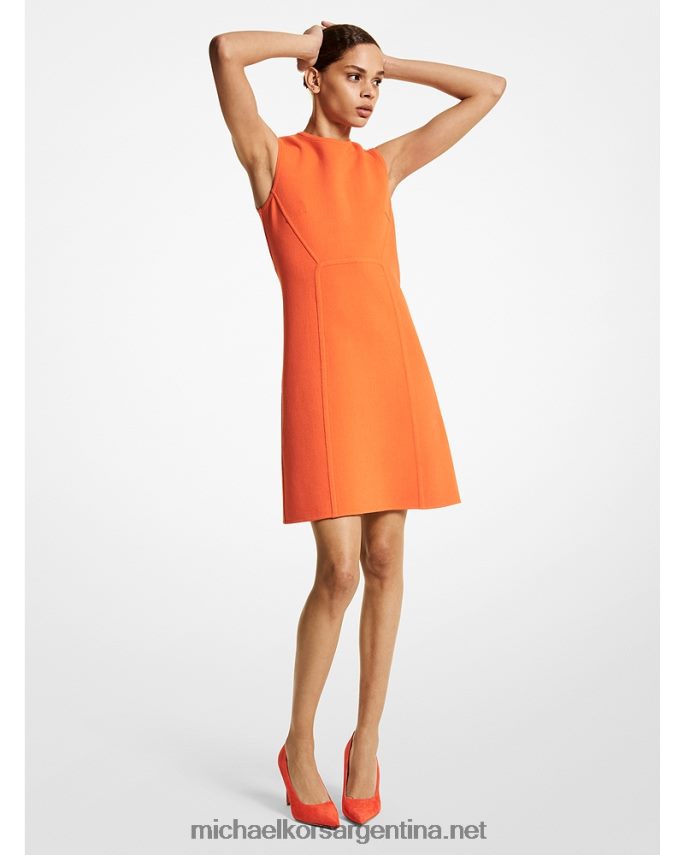 unisexo naranja vestido recto de crepé de lana stretch de collection Michael Kors T46HB03637