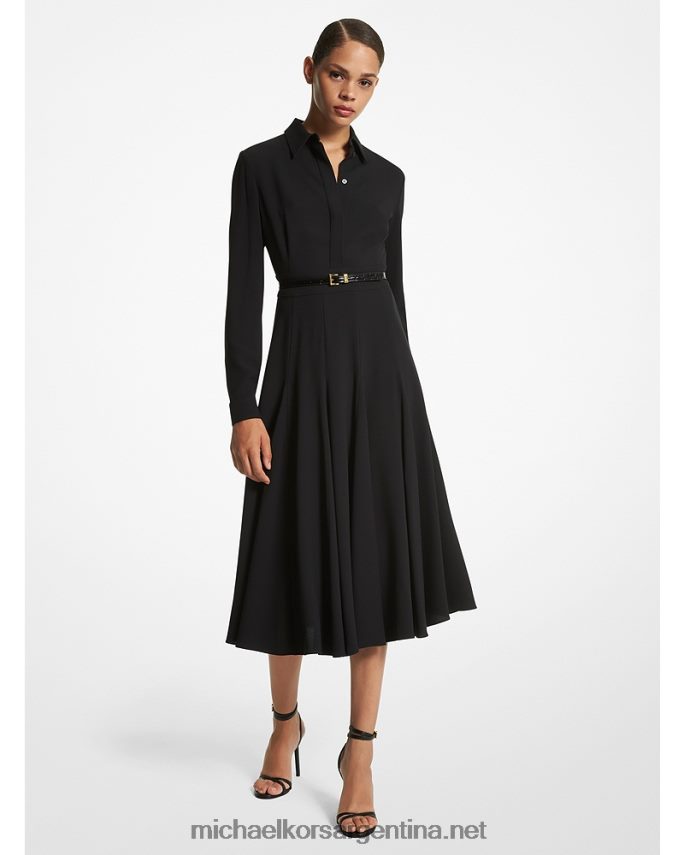 unisexo negro vestido camisero collection crepe sable Michael Kors T46HB03390