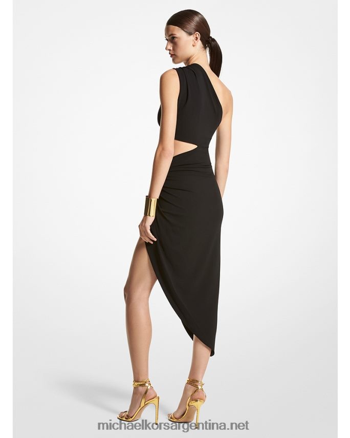 unisexo negro vestido con aberturas elípticas en tejido jersey elástico mate de la colección Michael Kors T46HB03384