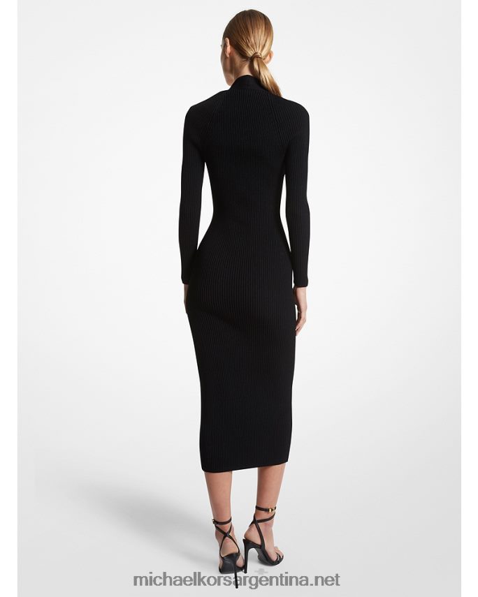 unisexo negro vestido de viscosa elástica de canalé collection Michael Kors T46HB03389