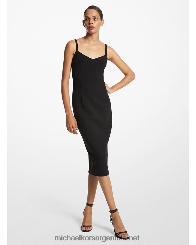 unisexo negro vestido lencero de lana elástica de la colección Michael Kors T46HB03388