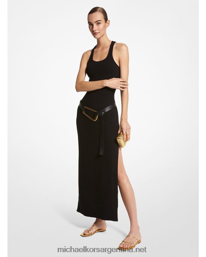 unisexo negro vestido sin mangas de cachemira de la colección Michael Kors T46HB03533