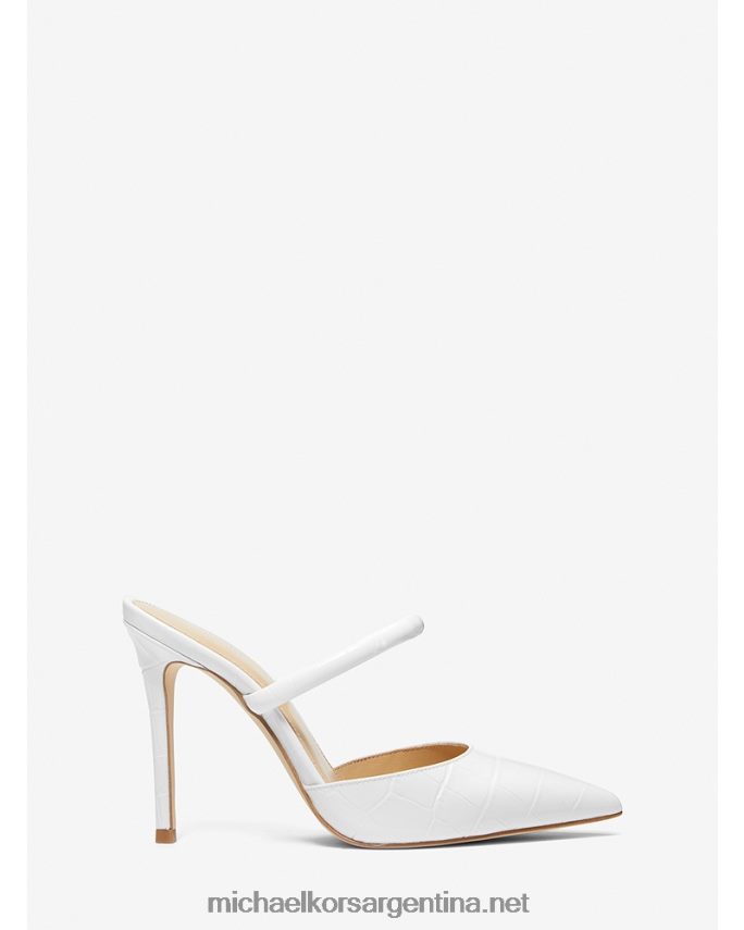 mujer Blanco óptico mules jessa de piel repujada de cocodrilo Michael Kors T46HB02287