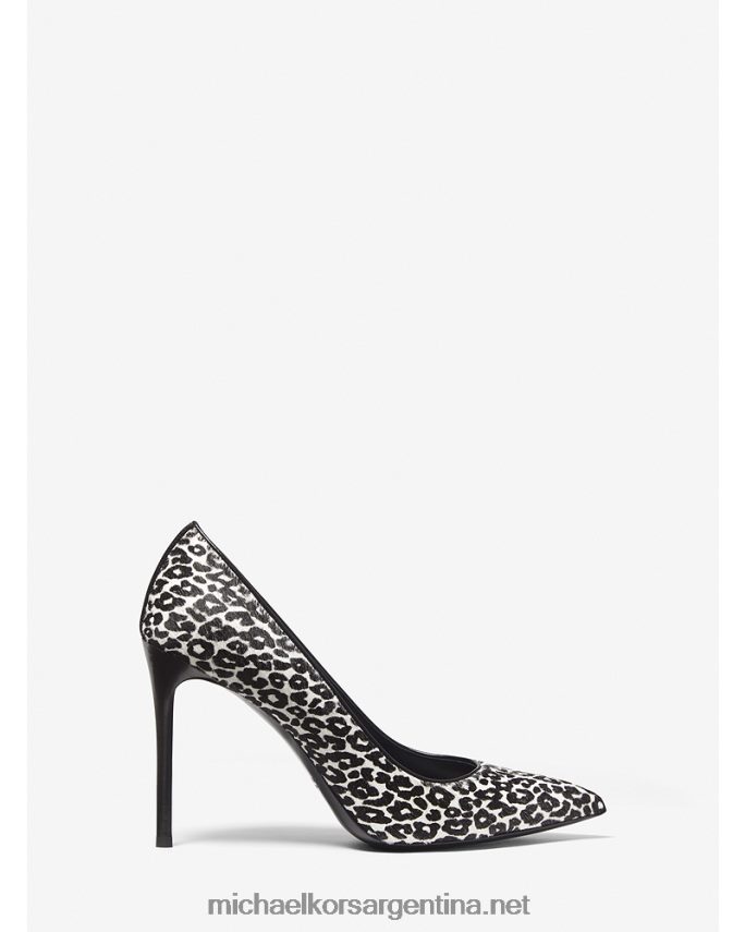 mujer blanco negro Colección gretel salón de pelo de becerro con estampado de leopardo Michael Kors T46HB02322