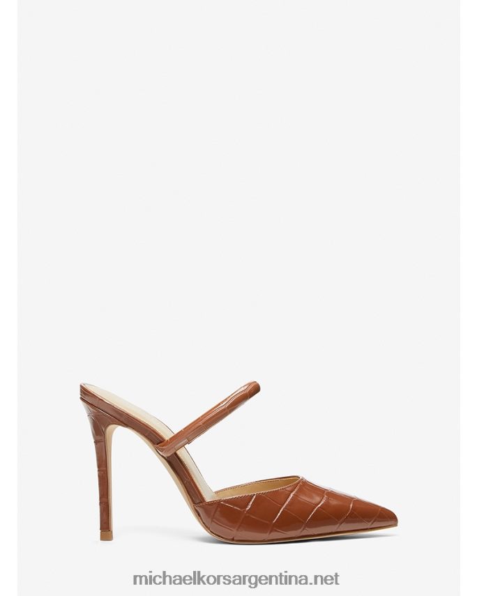 mujer castaña mules jessa de piel repujada de cocodrilo Michael Kors T46HB02286